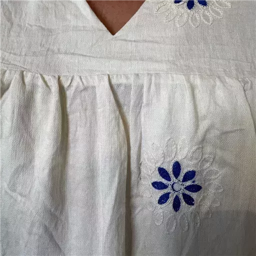 K144- Robe-Short Imprimée (T40-T48) (ecru) – Image 10