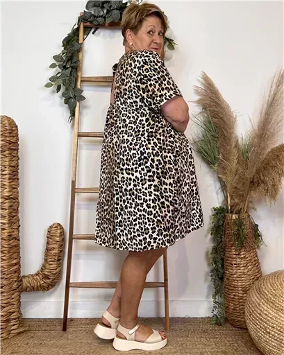 K144- Robe-Short Imprimée (T40-T48) (noir) – Image 8