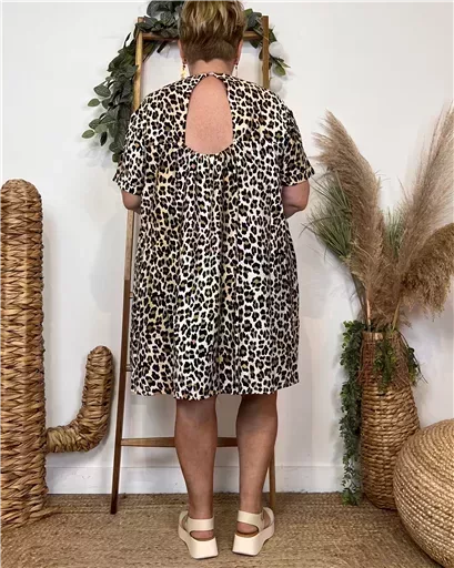 K144- Robe-Short Imprimée (T40-T48) (noir) – Image 9