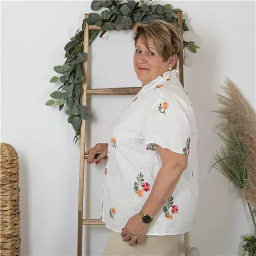 K254- Chemise By One (T40-T48) 🏵️ (blanc) – Image 4