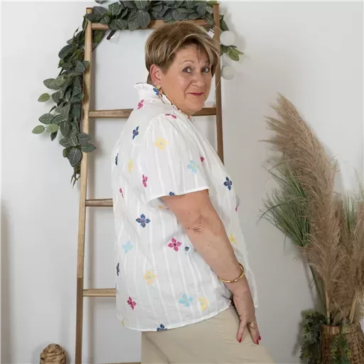 K254- Chemise By One (T40-T48) 🌸 (blanc) – Image 2