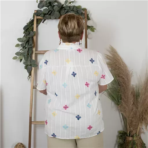 K254- Chemise By One (T40-T48) 🌸 (blanc) – Image 4