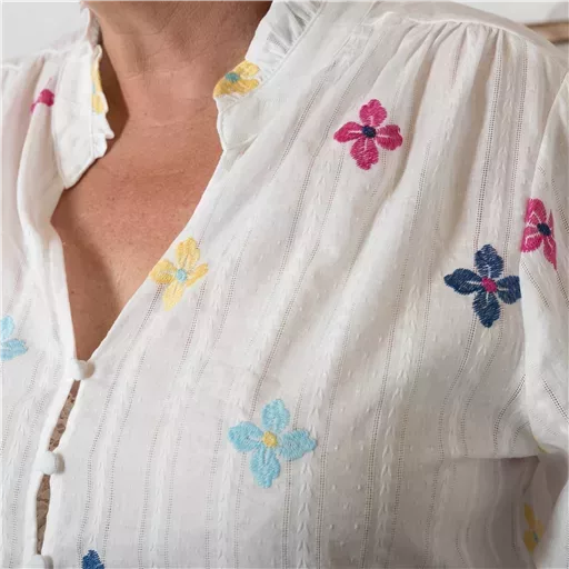 K254- Chemise By One (T40-T48) 🌸 (blanc) – Image 6