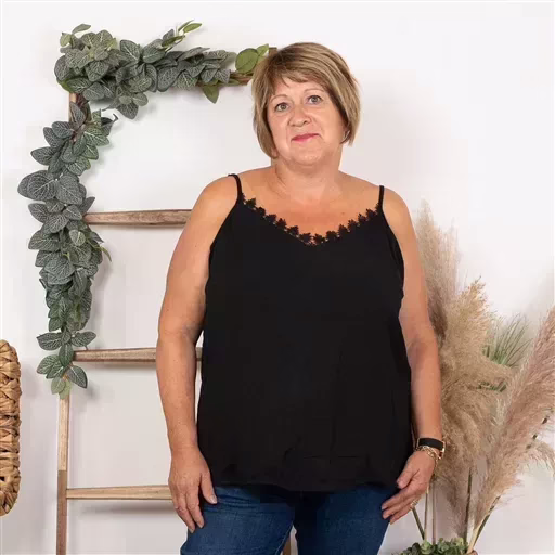 Z142- Débardeur Christy (T44-T52) (noir) – Image 4