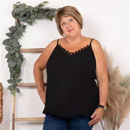 Z142- Débardeur Christy (T44-T52) (noir) – Image 2