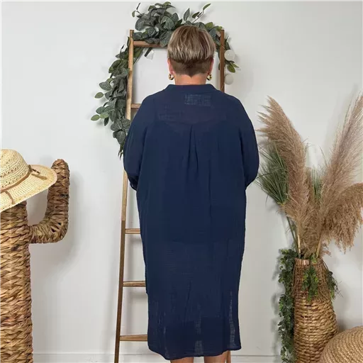 Z305- Chemise Coton Curvy 🇮🇹 (marine) – Image 5