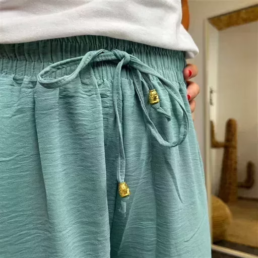 L761- Pantalon fluide (TU) (vert céladon) – Image 5