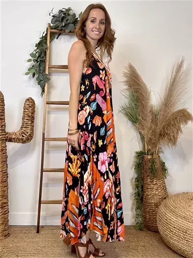 L133- Robe Fluide pompon (Tu) 🇮🇹 (multicolore) – Image 6