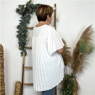 Tunique dos plissé (Gt) (blanc)