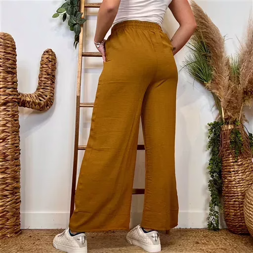 L761- Pantalon fluide (TU) (camel) – Image 3