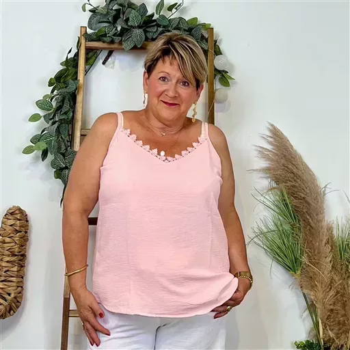 Z142- Débardeur Christy (T44-T52) (rose) – Image 2