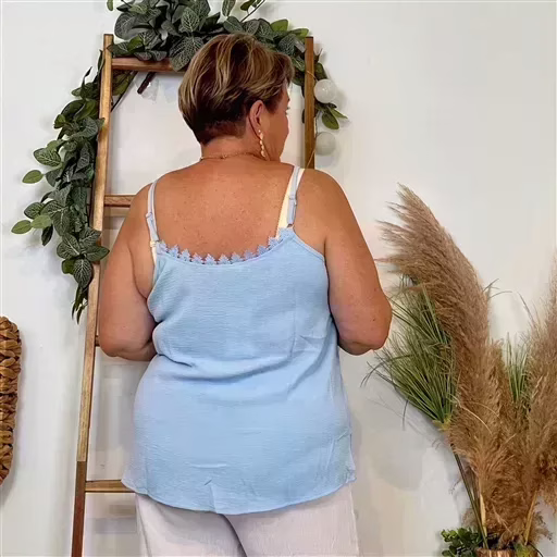 Z142- Débardeur Christy (T44-T52) (bleu ciel) – Image 4