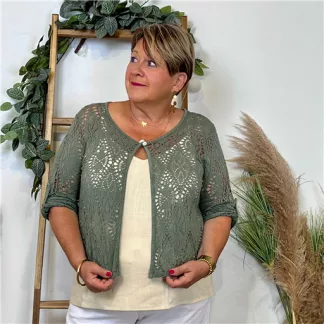 Z538- Gilet court Ajouré 🇮🇹 (kaki)