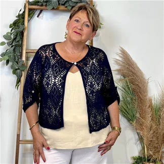 Gilet court Ajouré 🇮🇹 (marine)