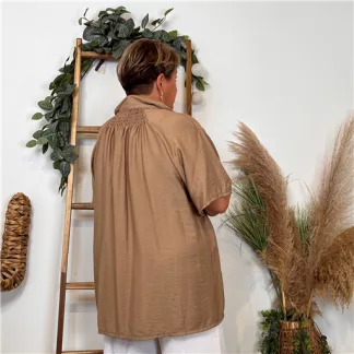 Z289- Chemise manches courtes (Gt) 🇮🇹 (taupe)