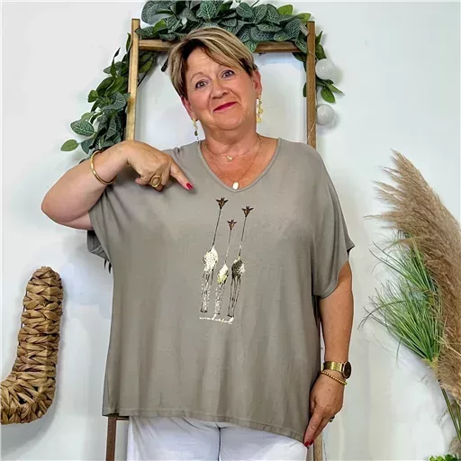 Z145- T-Shirt Girafes (Gt) 🇮🇹 (taupe) – Image 3