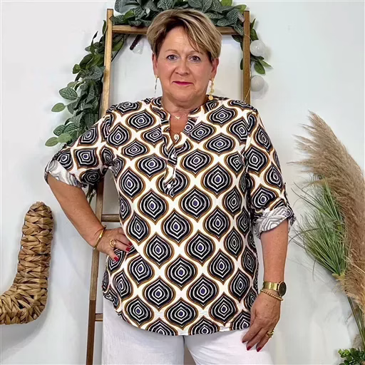 Z123- Blouse "Christy" (T44-T52) (noir) – Image 3