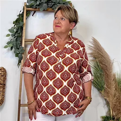 Z123- Blouse "Christy" (T44-T52) (rouge) – Image 2