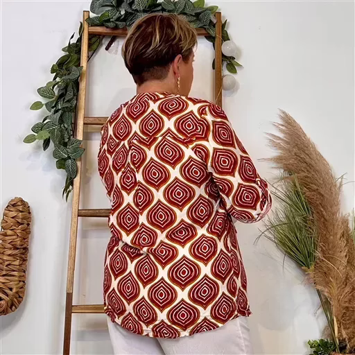 Z123- Blouse "Christy" (T44-T52) (rouge) – Image 4