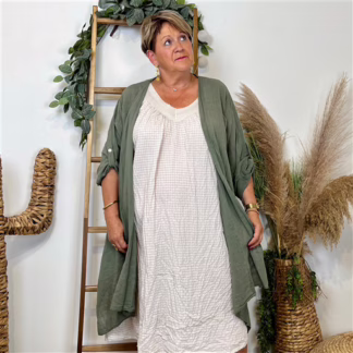 Z145- Veste Coton Lin (Gt) 🇮🇹 (kaki)