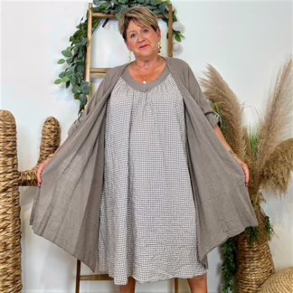 Z145- Veste Coton Lin (Gt) 🇮🇹 (taupe)