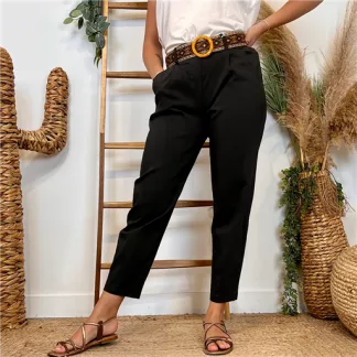 L750- Pantalon coupe fuseau (TU) 🇮🇹 (noir)