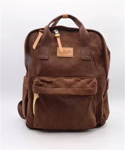 P396- Sac à dos "Velours" Flora & Co (marron) – Image 4