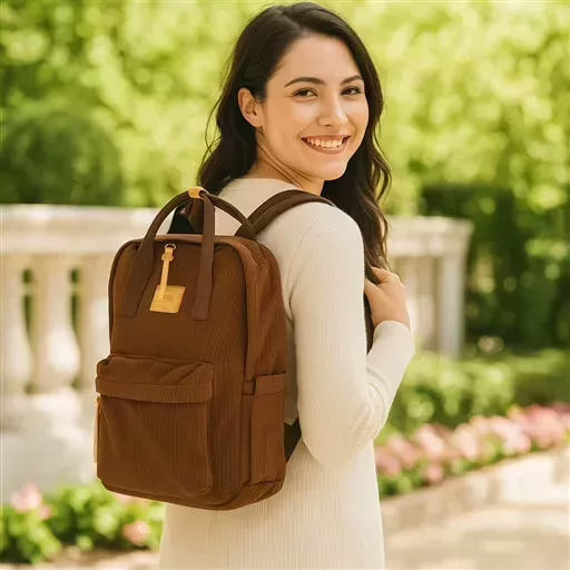 P399- Sac à dos "Velour" Flora & Co (marron)