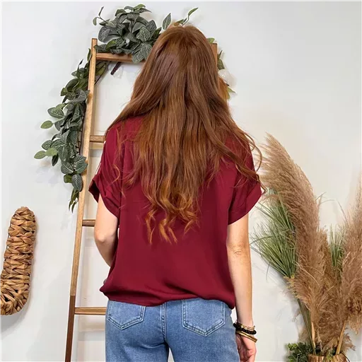 K129- Tunique Broderie anglaise (Tu) 🇮🇹 (bordeaux) – Image 4