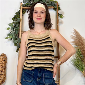 K112- Débardeur LUREX (Tu) 🇮🇹 (noir)