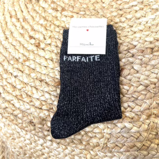 Chaussettes paillettes "Parfaite" (noir)