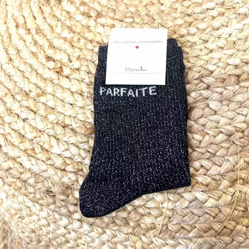 Chaussettes paillettes "Parfaite" (noir)