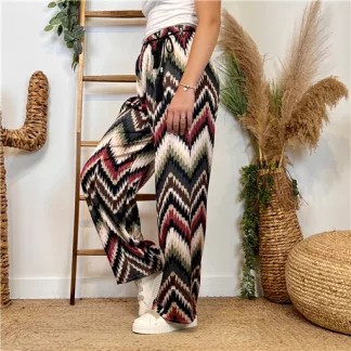 L755- Pantalon ZigZag (Tu) 🇮🇹 (noir)