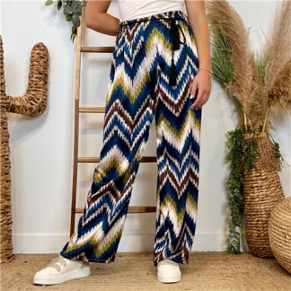 L755- Pantalon ZigZag (Tu) 🇮🇹 (marine)