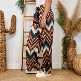 L755- Pantalon ZigZag (Tu) 🇮🇹 (marron)