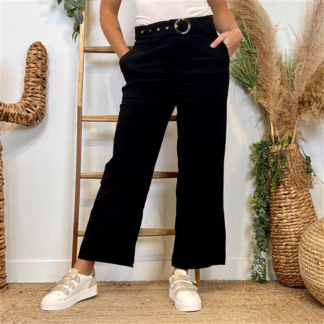 L752- Pantalon Tailleur Taille Haute (T36-T42) (noir)