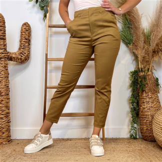 L748- Pantalon Tailleur Taille Haute (T36-T40) (camel)