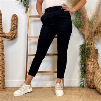 L748- Pantalon Tailleur Taille Haute (T36-T40) (noir)