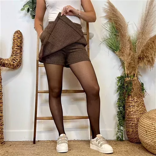 L720- Jupe short "By One" (T36-T40) (marron) – Image 2