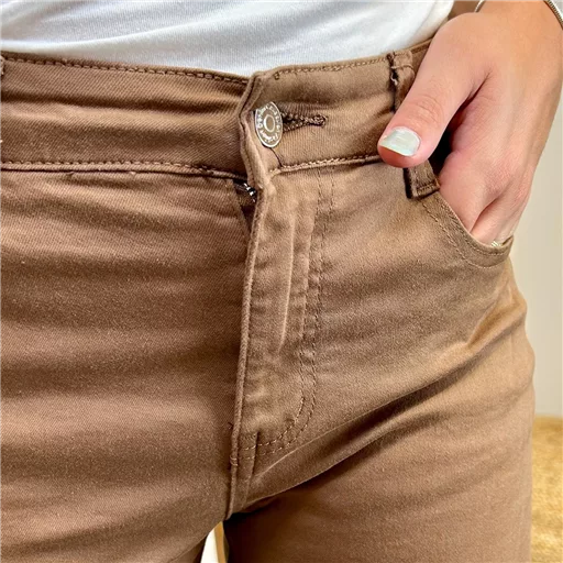 N013- Jean coupe Slim Voggo (T36-T44) (camel) – Image 5