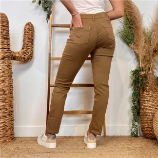 N009- Jean coupe Slim Voggo (T36-T44) (taupe)