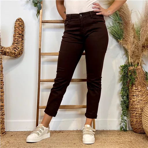 M981- Jean 7/8ème Voggo (T36-T44) (marron) – Image 3