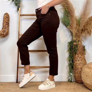 M981- Jean 7/8ème Voggo (T36-T44) (marron)