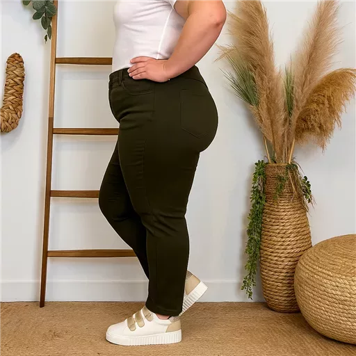 M984- Jean 7/8ème Voggo (T42-T50) (kaki) – Image 3