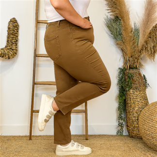 N012- Jean coupe Slim Voggo (T42-T52) (taupe)