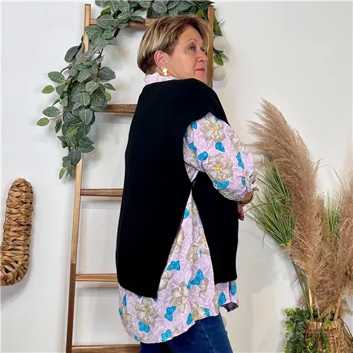 z113- Pull sans manches (Tu) (noir) – Image 3