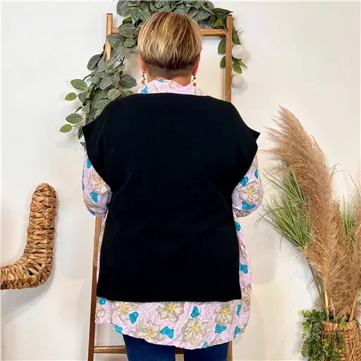 z113- Pull sans manches (Tu) (noir) – Image 4