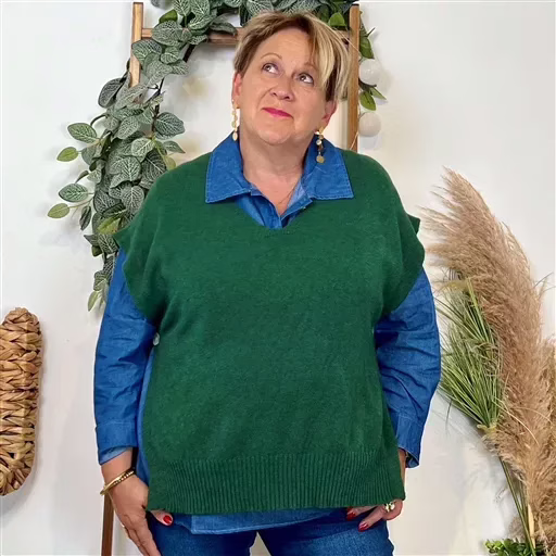 z113- Pull sans manches (Tu) (vert brésil) – Image 6