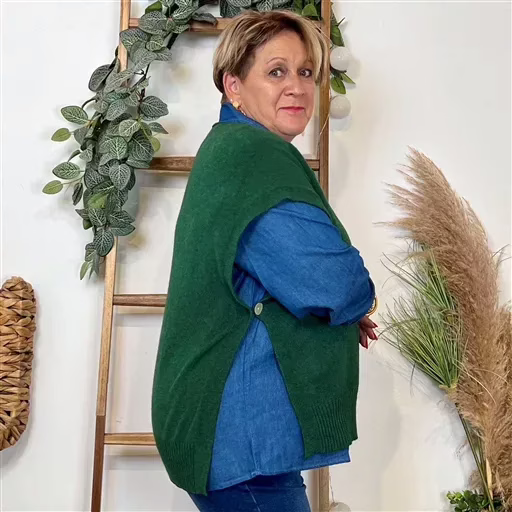 z113- Pull sans manches (Tu) (vert brésil) – Image 3