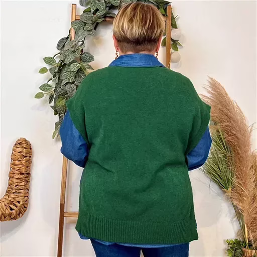 z113- Pull sans manches (Tu) (vert brésil) – Image 4